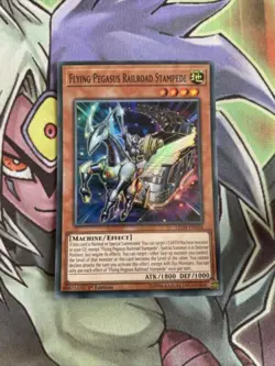 LED4-EN036 Flying Pegasus Railroad Stampede Super 1st Edition NM Yugioh Card - Image 1