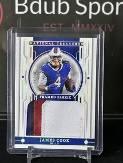 2023 Panini National Treasures Framed Fabric FFA-JCK James Cook /25 3 CLR Patch - Image 1