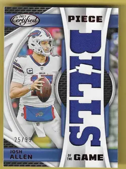 2023 Certified Piece of the Game Josh Allen Bills Die Cut Jersey 25/99 - Image 1
