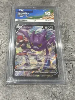 Ace Graded Gem Mint 10 Lost Origin Crobat V TG20 Full Art Pokemon Card - Image 1