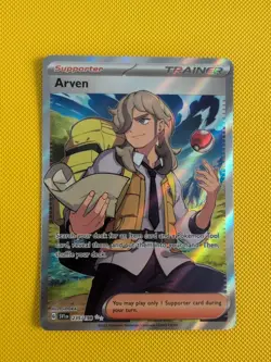 Arven Full Art Supporter Trainer Card 235/198 Rare Pokemon Card Scarlet Violet - Image 1