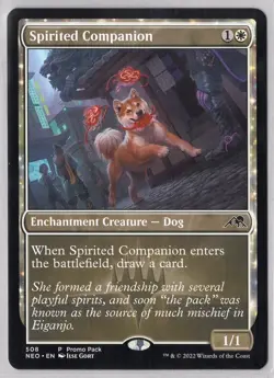 1x Spirited Companion *Universal Promo Pack* - Kamigawa: Neon Dynasty - NM - Image 1