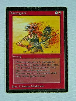 Disintegrate - Common Red Sorcery - HP - Limited Edition Beta MTG D - Image 1