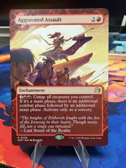 Aggravated Assault Borderless Regular MTG Wilds of Eldraine #39 - Image 1