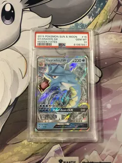 2019 POKEMON SUN & MOON HIDDEN FATES #16 GYARADOS GX HIDDEN FATES PSA 10 - Image 1