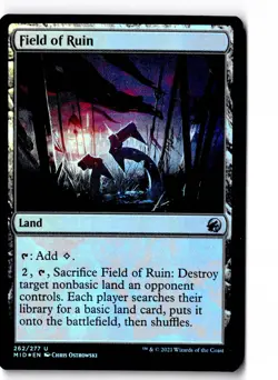 Field of Ruin 262 Uncommon Innistrad: Midnight Hunt Magic: The Gathering Foil LP - Image 1