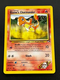 Blaine's Charmander 61/132 - Gym Heroes Vintage WOTC Pokemon TCG Card LP - Image 1