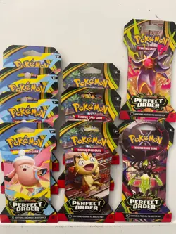 Lot of 9 – Pokemon TCG Perfect Order Sleeved Booster Packs (Factory Sealed, Engl - Image 1