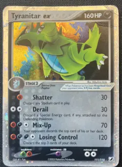 Pokemon Tyranitar ex 111/115 Unseen Forces Holo Ultra Rare Poor Condition - Image 1