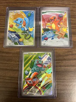 Pokemon TCG First Partner Illustration Collection Series 1 Kanto GEN 1 Starters - Image 1