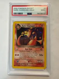 2000 Pokemon Team Rocket Dark Charizard Holo #4 PSA 2 - Image 1