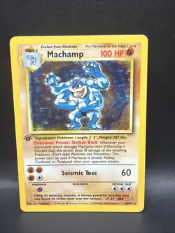 Pokemon TCG Machamp Base Set 8/102 Holo 1st Edition Holo Rare - Image 1