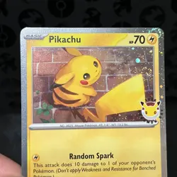 Pikachu 30th Celebration Promo. Black Star Pokemon Tip of the Tail Swirl! - Image 1