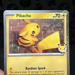 Pikachu 30th Celebration Promo. Black Star Pokemon Tip of the Tail Swirl! - Image 2