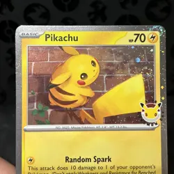 Pikachu 30th Celebration Promo. Black Star Pokemon Tip of the Tail Swirl! - Image 3