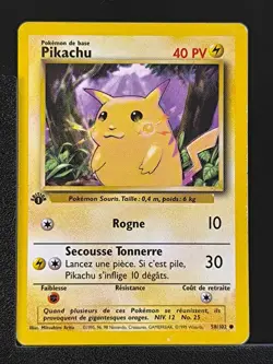 Carte Pokemon Pikachu 58/102 Edition 1 Ed 1 Set De Base Wizards FRA - Image 1