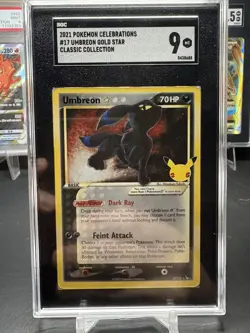 2021 Pokemon Celebrations Umbreon Gold Star Classic Collection Series #17 SGC 9 - Image 1