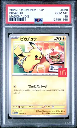 2025 POKEMON JAPANESE M-P PROMO MCDONALD'S #020 PIKACHU PSA 10 - Image 1