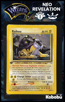 Carte Pokemon Raikou 13/64 Edition 1 Ed 1 Neo Revelation Wizards FR POOR - Image 1