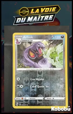 Carte Pokemon Arbok 034/073 Reverse La Voie Du Maitre Epee et Bouclier - Image 1