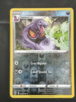Carte Pokemon Arbok 034/073 Reverse La Voie Du Maitre Epee et Bouclier - Image 2