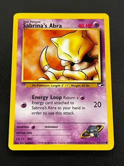 Sabrina's Abra 91/132 - Gym Heroes Vintage WOTC Pokemon TCG Card LP - Image 1