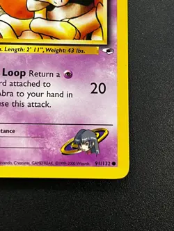Sabrina's Abra 91/132 - Gym Heroes Vintage WOTC Pokemon TCG Card LP - Image 3