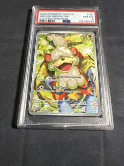 Pokemon TCG Hisuian Growlithe Sv06 Illustration Rare PSA 8 181/167 - Image 2