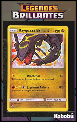Carte Pokemon Rayquaza Brillant 56/73 SL3.5 Legendes Brillantes Soleil Lune - Image 1