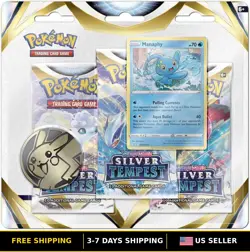 Pokemon TCG Sword & Shield Silver Tempest Three-Booster Blister Packs - Image 1
