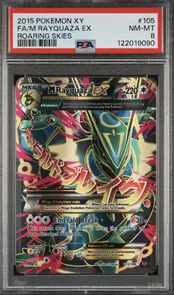 Mega M Rayquaza FA EX 105/108 Pokemon Roaring Skies 2015 PSA 8 Low Pop - Image 1
