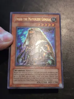 Yu-Gi-Oh! ULTRA RARE CARD FREED THE MATCHLESS GENERAL LOD-016 VINTAGE PRINT NM - Image 2