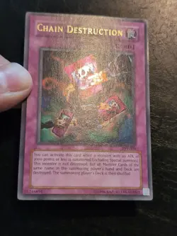 Yu-Gi-Oh! ULTRA RARE HOLO CARD CHAIN DESTRUCTION PSV-006 VINTAGE PRINT VLP - Image 5