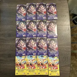 X16 Lot One Piece OP14 OP15 Sleeved Booster Packs Sealed English Azure Sea Kamis - Image 1