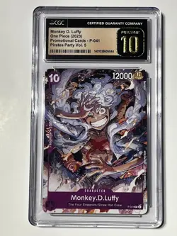 2023 ONE PIECE MONKEY D. LUFFY PIRATE PARTY VOL. 5 CGC PRISTINE 10 Promo P-041 - Image 1