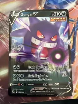 Pokemon Gengar v Fusion Strike Holo Ultra Rare Card 156/264 NM/Mint Condition - Image 1