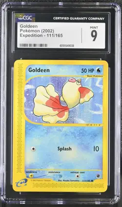 CGC 9 MINT Goldeen 2002 Expedition 111/165 Pokemon Card - Image 1
