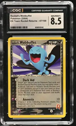 CGC 8.5 Rocket's Wobbuffet 2004 EX Team Rocket Returns 47/109 Pokemon Card - Image 1