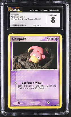 CGC 8 Slowpoke 2004 EX Fire Red & Leaf Green 80/112 Pokemon Card - Image 1