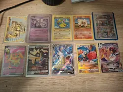10 Pokemon Card Lot Necrozma, Gyarados, Daschbun, Mewtwo, Pikachu, Machoke - Image 1