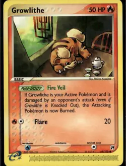 Growlithe Common Sandstorm 65/100 Fire Pokemon Card - Image 1