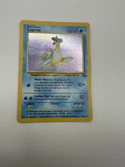 Pokemon Lapras 10/62 WotC Fossil Unlimited Holo Rare MP Rare Vintage - Image 1