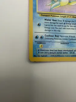Pokemon Lapras 10/62 WotC Fossil Unlimited Holo Rare MP Rare Vintage - Image 2