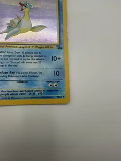 Pokemon Lapras 10/62 WotC Fossil Unlimited Holo Rare MP Rare Vintage - Image 3