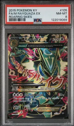 Mega M Rayquaza FA EX 105/108 Pokemon Roaring Skies 2015 PSA 8 Low Pop - Image 1