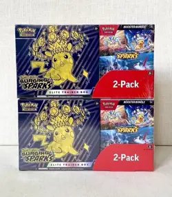 Pokemon Surging Sparks ETB + Booster Bundle Costco - Sealed - Ships Fast! - Image 1