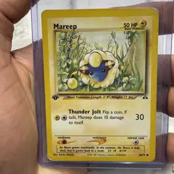 Pokemon 1st Edition Pokemon Mareep Neo Discovery Common 58/75 MP Vintage Card - Image 1