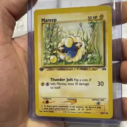 Pokemon 1st Edition Pokemon Mareep Neo Discovery Common 58/75 MP Vintage Card - Image 2