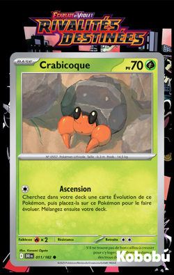 Carte Pokemon Crabicoque 011/182 EV10 Rivalites Destinees DRI Ecarlate Violet - Image 1