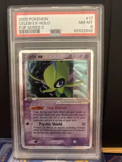 Pokemon TCG Celebi EX Ultra Rare Holo Card Pop Series 2 Promo 2005 PSA 8 NM-MT - Image 1